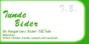 tunde bider business card